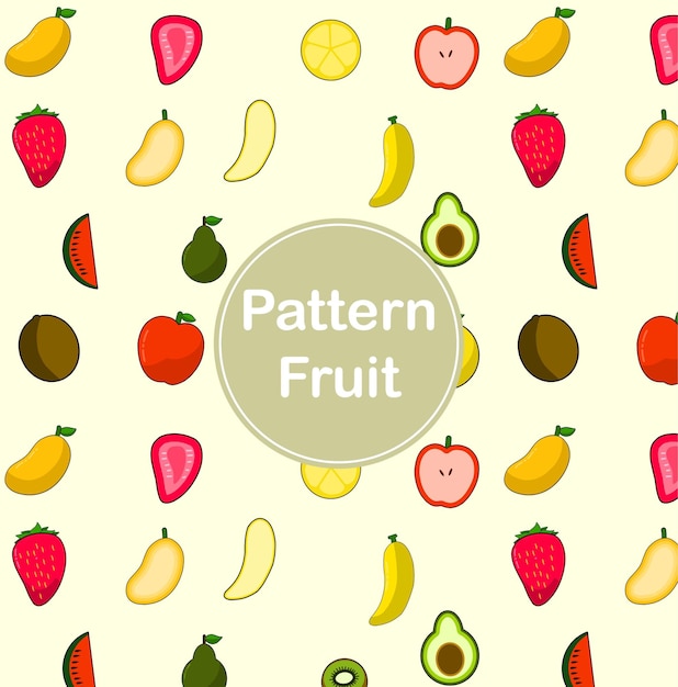 Seamless Pattern Fruit Illustrations Vector