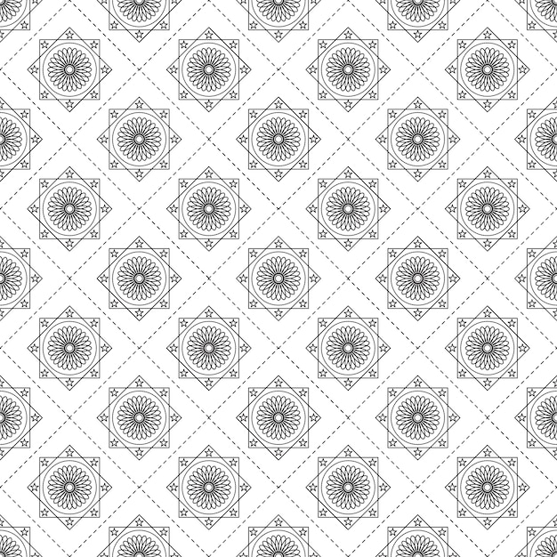 Seamless pattern geometric. Black and white background.