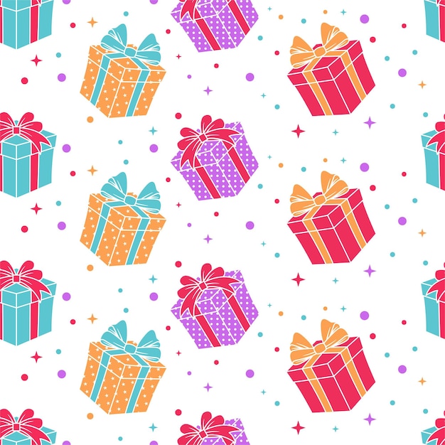 Seamless pattern of gift boxes