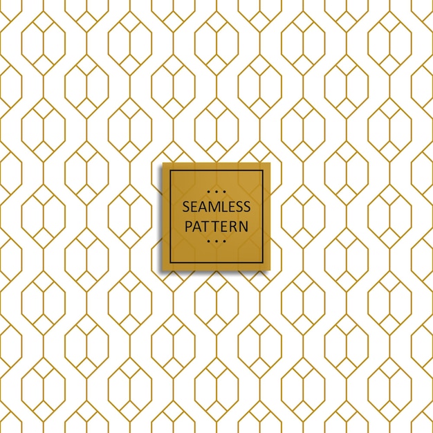 Seamless pattern of gold grid on white background