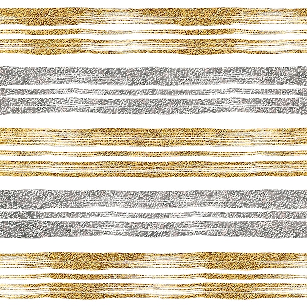 Seamless pattern of golden and silvery strokes