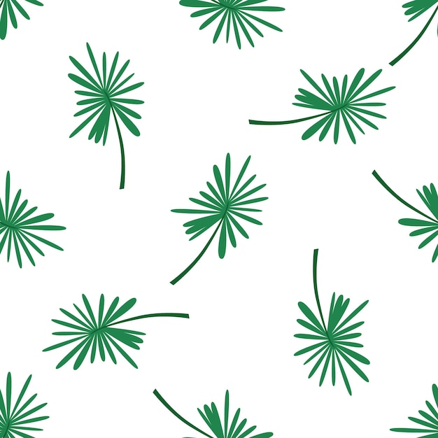 Seamless pattern of green leaves Vector elements on a white background in a flat style