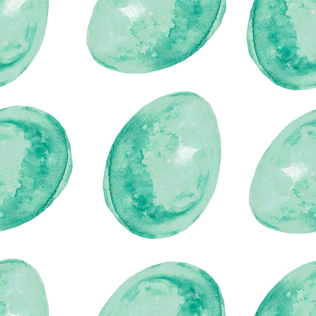 Seamless pattern Green watercolor egg happy easter