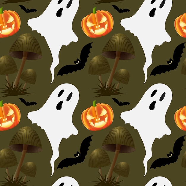 Seamless pattern. Halloween autumn. gloomy