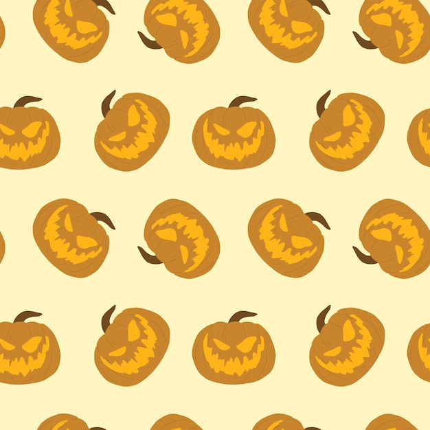 Vector seamless pattern for halloween creepy pumkin