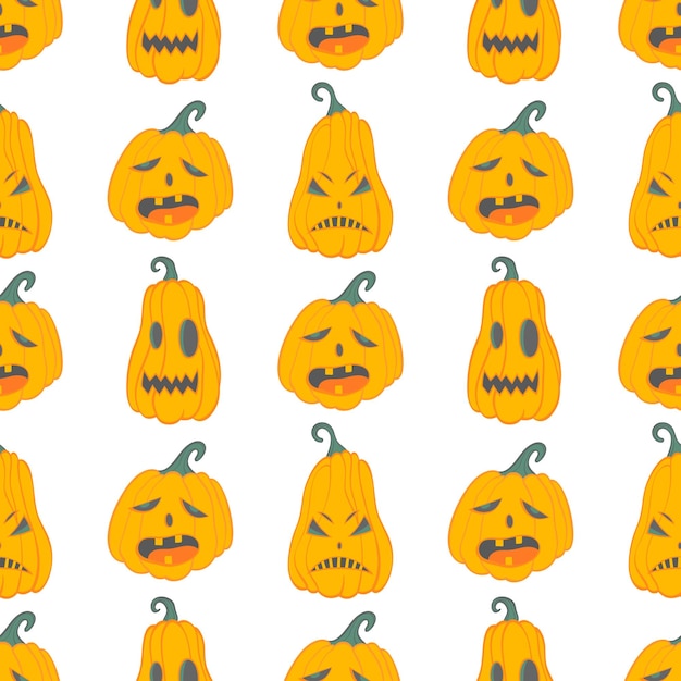 Seamless pattern Halloween pattern with angry pumpkins Perfect for prints flyers banners invitations greeting scrapbooking congratulations and moreVector Halloween illustration