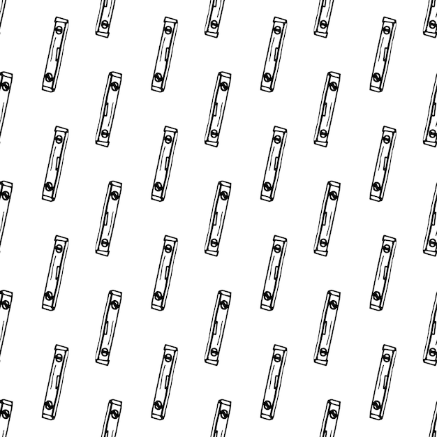 Seamless pattern hand drawn building level doodle. Sketch style icon. Decoration element. Isolated on white background. Flat design. Vector illustration.