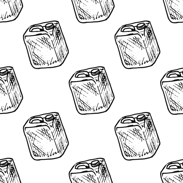 Seamless pattern hand drawn canister doodle. Sketch style icon. Decoration element. Isolated on white background. Flat design. Vector illustration.