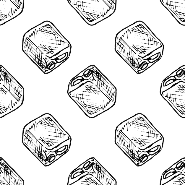 Seamless pattern hand drawn canister doodle. Sketch style icon. Decoration element. Isolated on white background. Flat design. Vector illustration.