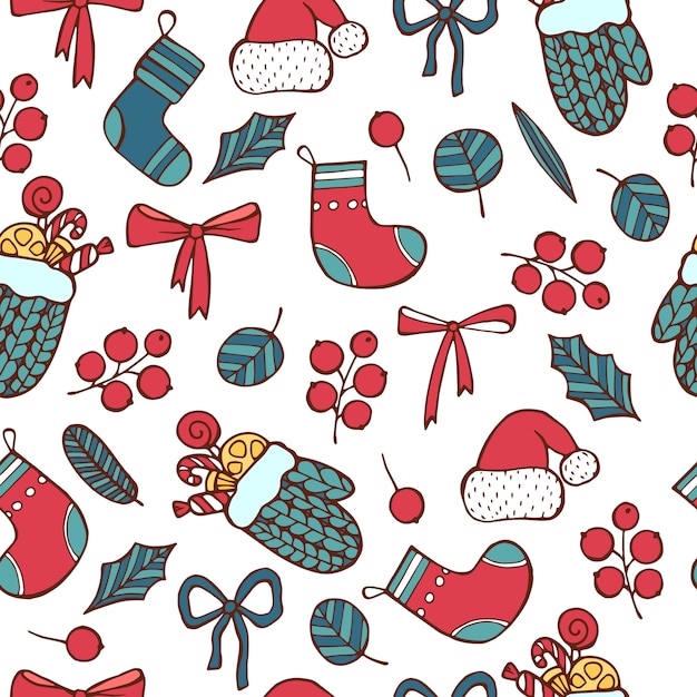 Seamless pattern Happy New Year, Christmas Day