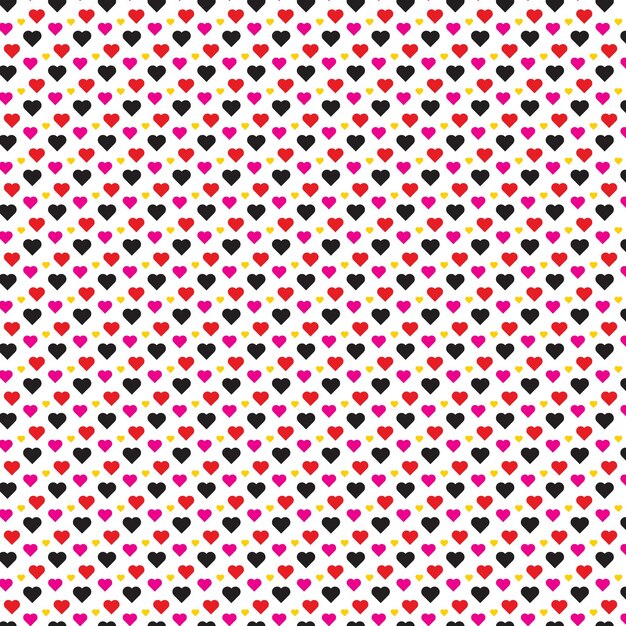 Vector a seamless pattern of hearts with a red and pink hearts on a white background