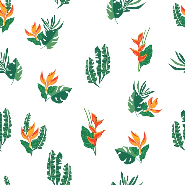 Seamless pattern Heliconia.