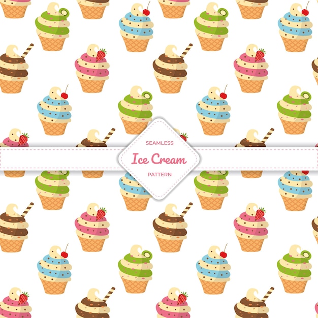 Seamless pattern ice cream cone