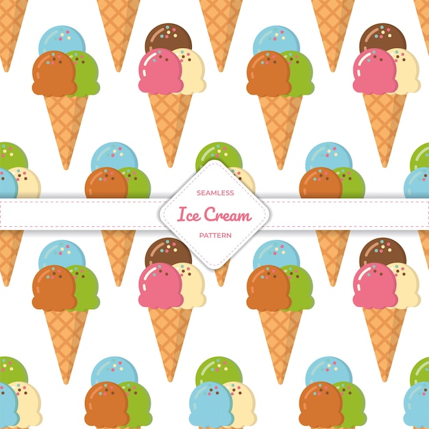 Seamless pattern ice cream cone