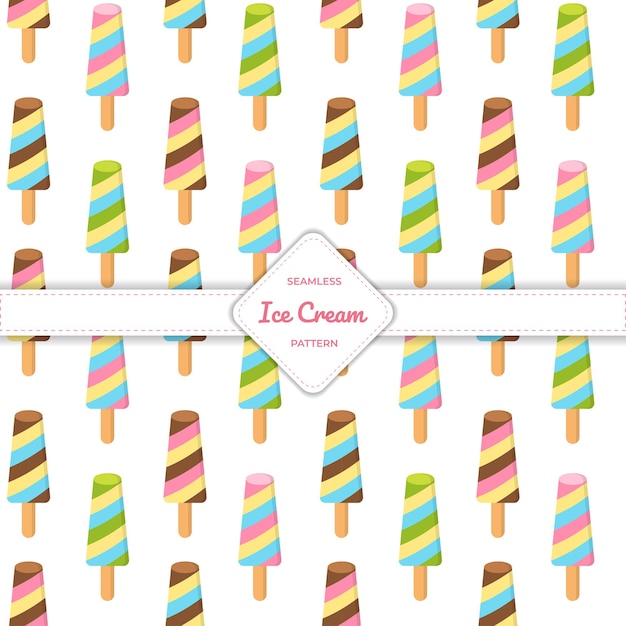 Seamless pattern ice cream stick