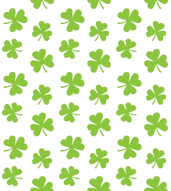 Seamless pattern of Irish shamrock clovers