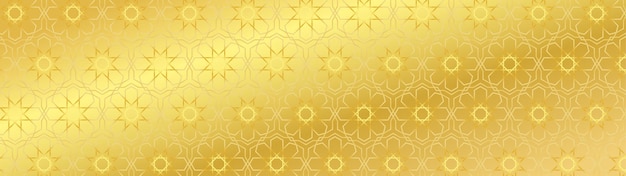 Seamless pattern Islamic vector Masjid art Golden Web Banner