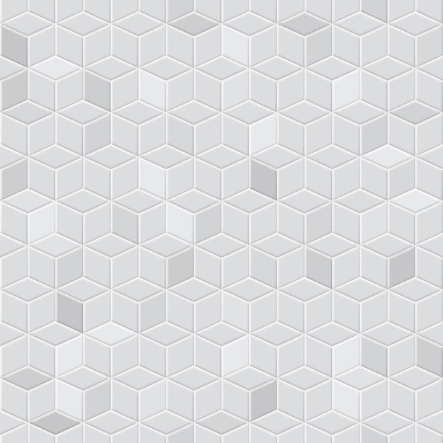 Seamless pattern of isometric cubes in gray colors