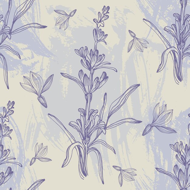 Vector seamless pattern lavender background