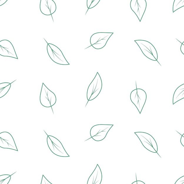 Seamless pattern leaves abstract natural background vector floral doodle sketch