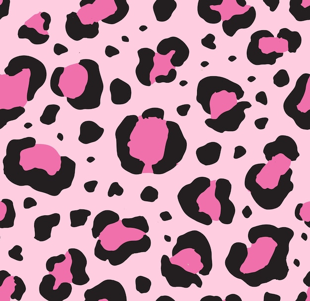 Seamless pattern of leopard pink print