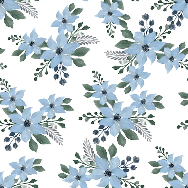 seamless pattern of light blue bouquet