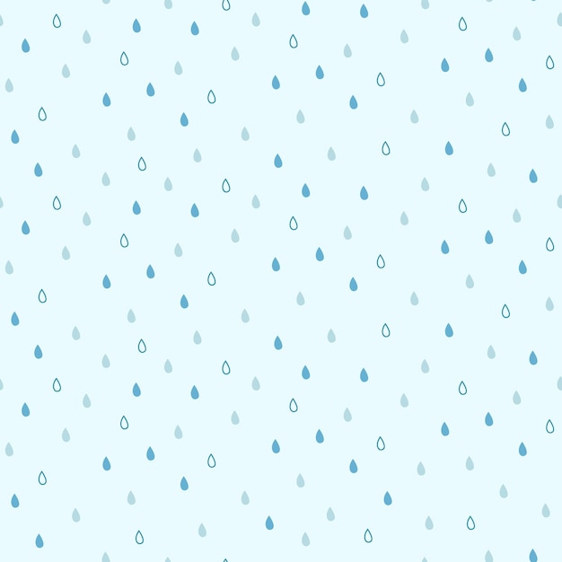 a seamless pattern of light blue raindrops