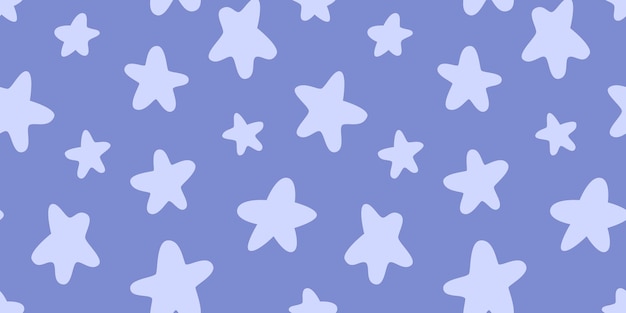 Seamless pattern lilac stars on a purple background