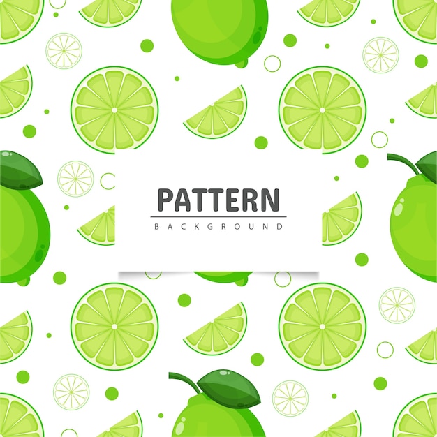 Seamless pattern lime and lime slices