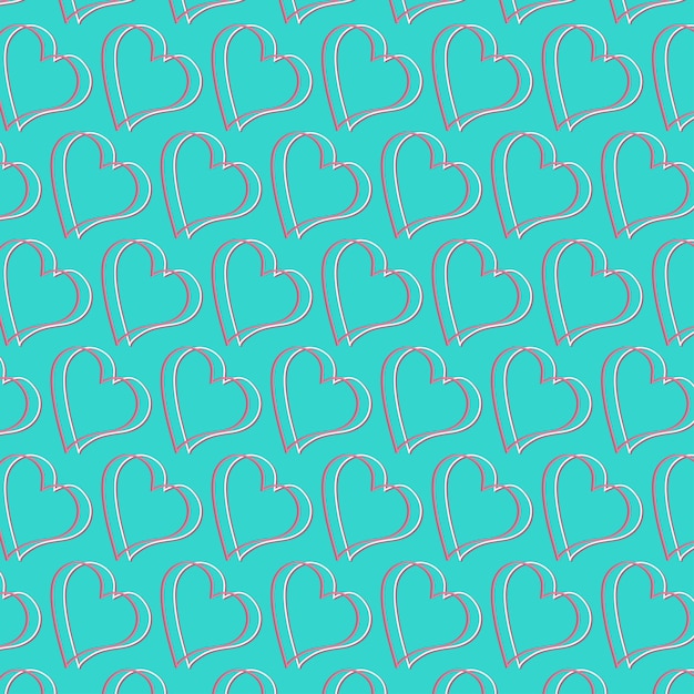 Seamless pattern line heart background, love concept, valentine day vector illustration