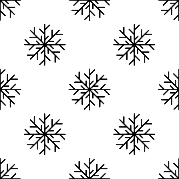 Seamless pattern made from doodle abstract snowflakes Vector stock illustration