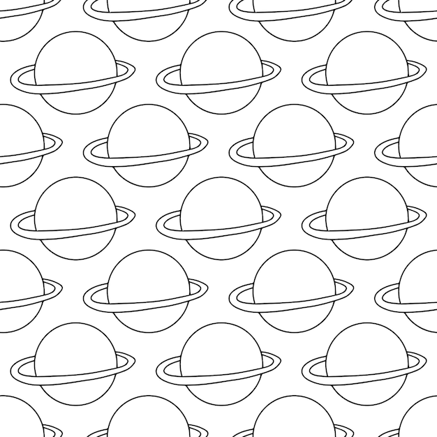 Seamless pattern made from doodle saturn planet Vector stock illustration