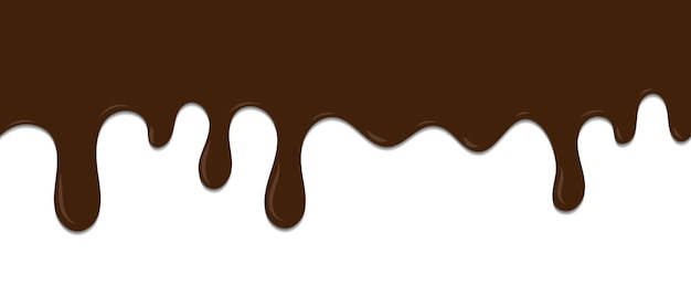 Seamless pattern of melted chocolate dripping Dessert background with melted chocolate Banner seamless pattern Vector illustration