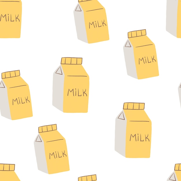 Seamless pattern milk in a package