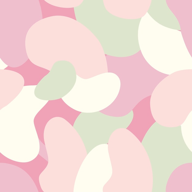 Seamless pattern of minimalist camouflage ornament drawn with pastel colors