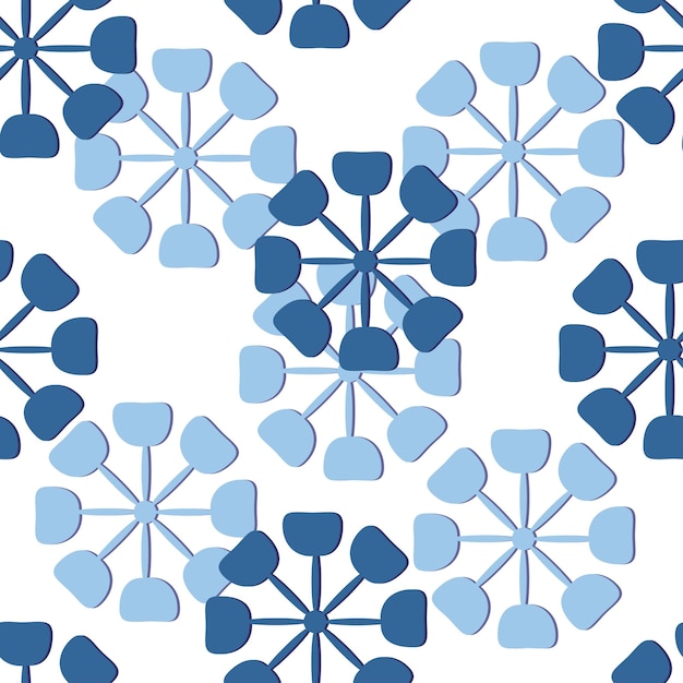 Vector seamless pattern in a modern minimalist style. abstract decorative snowflake background.