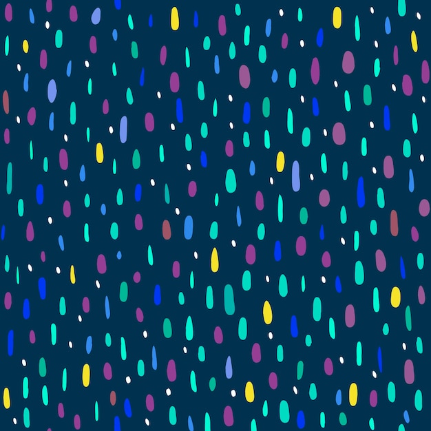 Vector  seamless pattern of multicolored dots on a dark blue  background. vector illustration 