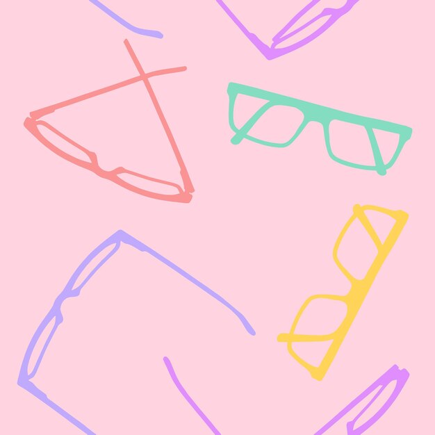 Seamless pattern Multicolored glasses frames