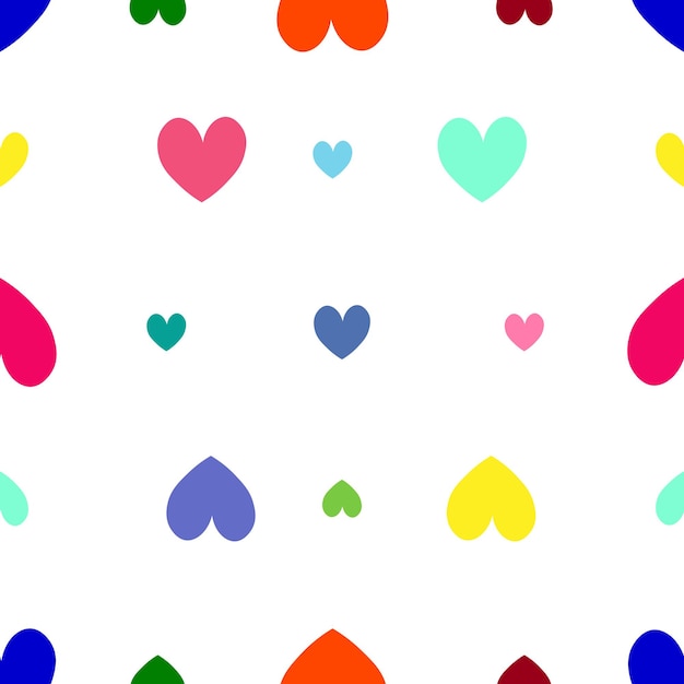 Seamless pattern of multicolored heartsRepeating vector pattern Endless background