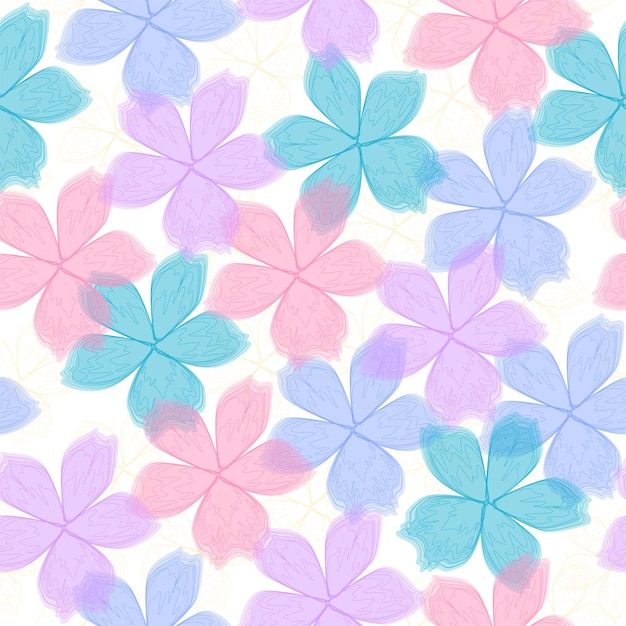 Seamless Pattern Multicolored Roses