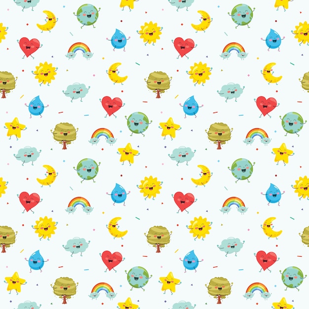 Seamless Pattern Of Nature Elements