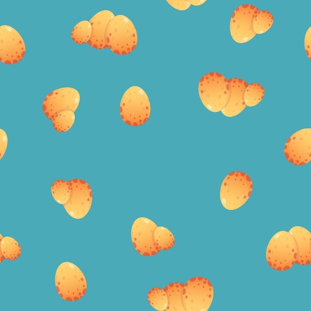 Seamless pattern of orange dragon eggs