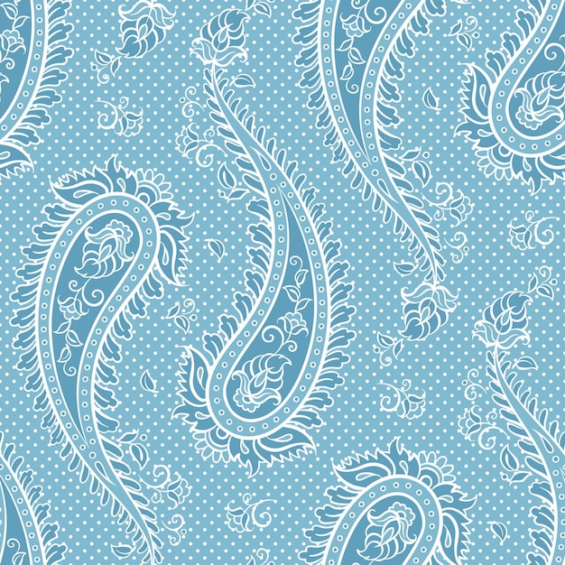 Seamless pattern paisley ornamental background design for fabric in pastel color vector illustration