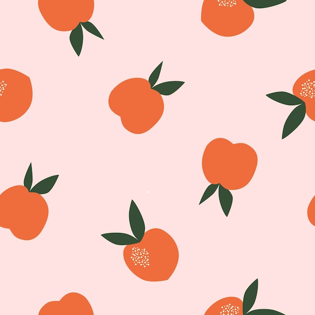 Seamless Pattern Peaches on Light Background. Vector Illustration