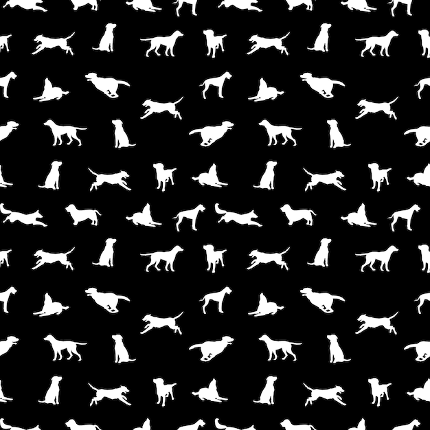 Seamless pattern of pet and owners holding or walking a dog Barkitecture concepts black and white