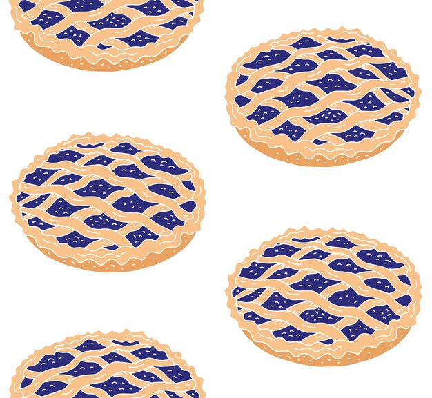 Vector seamless pattern of pie