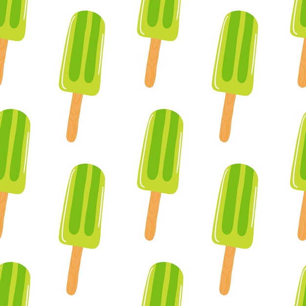 Seamless pattern of popsicle ice cream