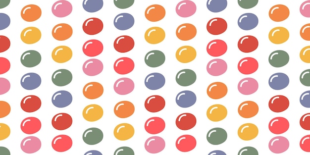 Seamless pattern of primitive shapes for children with a small volume Colored circles highlights