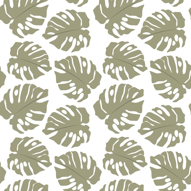 Seamless pattern print tropical leaves of monstera