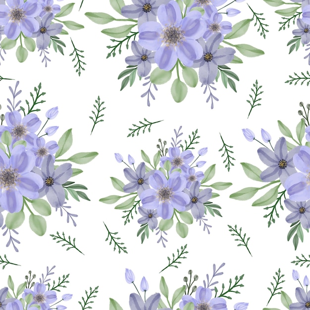 seamless pattern of purple bouquet flower for fabric